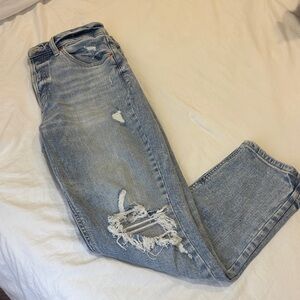 Light Blue Distressed Women’s Jeans - Casual High-Rise Denim